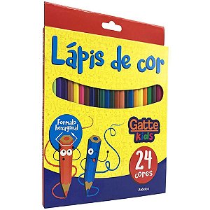 Lápis de COR Sextavado 24 Cores Pacote com 6