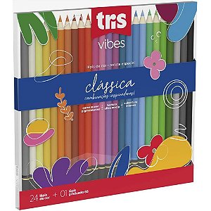 Lápis de COR Redondo TRIS Vibes Classica 24CORES+6B