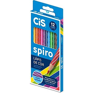 Lápis de COR Redondo CIS Spiro Madeira 12 Cores PCT com 06