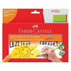 Lápis de COR Jumbo Ecolápis 24 Cores Decorado PCT com 06
