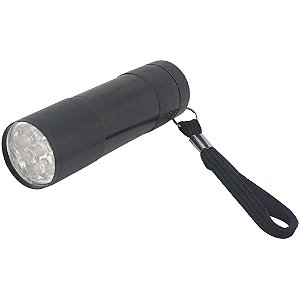 Lanterna de Alumínio com 9 LEDS Preta