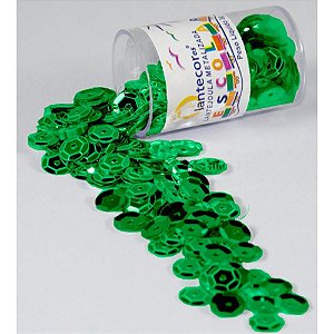 Lantejoula Metalizada Verde Bandeira 6MM Potes 3G - Pacote com 12