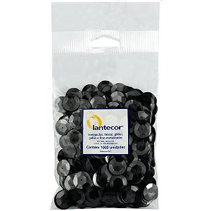 Lantejoula Metalizada Preta 8MM com 1000