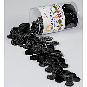 Lantejoula Metalizada Preta 6MM Potes 3G PCT com 12