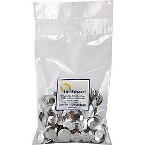 Lantejoula Metalizada Prata 8MM com 1000