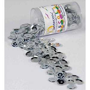 Lantejoula Metalizada Prata 10MM - KIT com 12 Potes de 2G