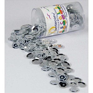 Lantejoula Metalizada Prata 10MM - KIT com 12 Potes de 2G