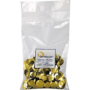 Lantejoula Metalizada Ouro 8MM com 1000