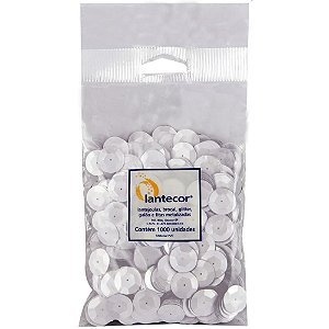 Lantejoula Metalizada Branca 8MM com 1000