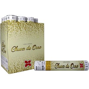 Lançador de Confete Chuva Festa Ouro 30CM – Display com 12 Unidades