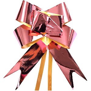 Laço Pronto Liso 11MM X 20,5CM Rose GOLD Metálico Pacote com 200