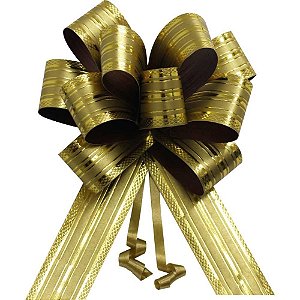Laço Pronto Decorado 30MM X 13CM Ecolaco GD Dourado - Pacote com 20