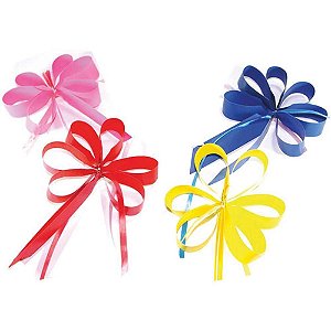 Laço Pronto Decorado 16MMX6CMECOLAÇO PQ Liso Sortidos PCT com 20
