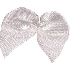 Laço de Cetim Nº02 001 Branco Pacote com 50