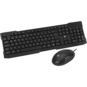 Kit Periféricos Teclado + Mouse USB Office Preto
