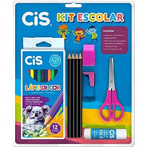 Kit Escolar Rosa 9 Peças