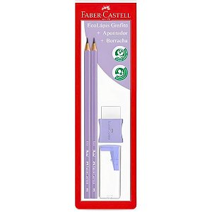 Kit Escolar Pastel Lilás 4 Peças