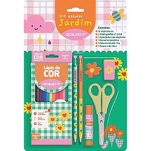 Kit Escolar Jardim 12 Cores + 6 Peças