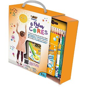 Kit Escolar BIC Poder das Cores com 62 Peças