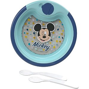 Kit Alimentação Prato Térmico com Talher Mickey