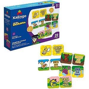 Jogo da Memória Minha Escolinha Figuras e Palavras - 20 Peças