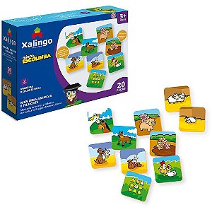 Jogo da Memória Animais e Filhotes Minha Escolinha