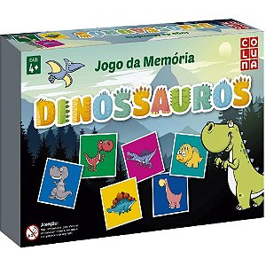 Jogo da Memória Dinossauro em Madeira MDF - 54 Peças