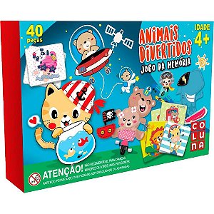 Jogo da Memória Animais Divertidos - 40 Peças
