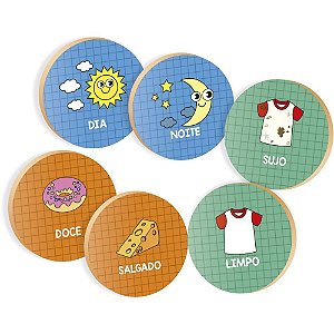 Jogo da Memória em Madeira OPOSTOS 24 PCS
