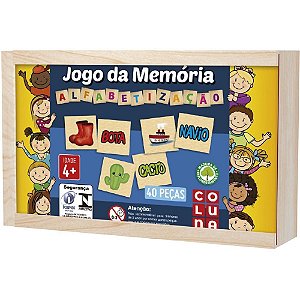 Jogo da Memória em Madeira Alfabetização
