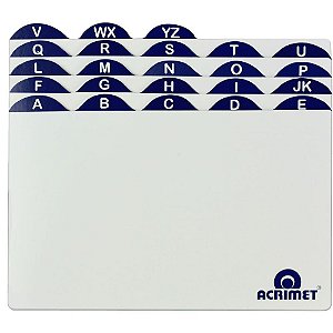 índice para Fichário A-Z 6X9 Acrimet - Cartão Envernizado