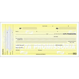 Talão de Nota Promissória - 50 Folhas - Pacote com 20 Unidades