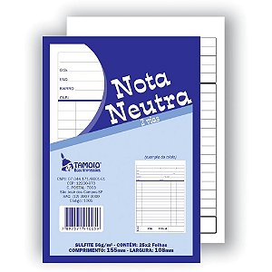 Impresso Talão Nota Neutra 1/32 25X02 FLS 2ª Via PCT com 20