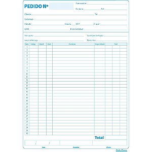 Talão de Pedido 1/9 2 Vias 50 Folhas - Pacote com 10 Unidades