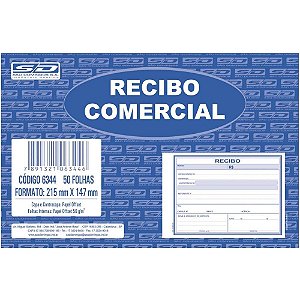 Impresso Recibo Comercial sem Cópia 50F Grande PCT com 20