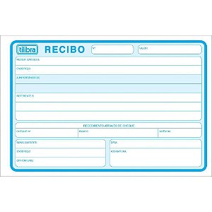 Impresso Recibo Comercial sem Cópia 50 Folhas Pacote com 10