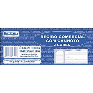 Impresso Recibo Comercial com Canhoto 50F 2COR PCT com 10