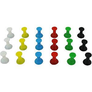 ímã Prendedor Magnético Colorido - Blister com 18 Unidades