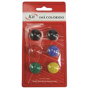 ímã Colorido 20MM com 6 Unidades