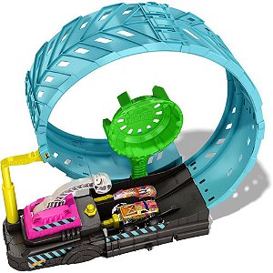 Hot Wheels Pista Monster TRUCK Desafio 360 Brilha NO Escuro