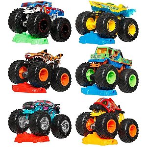 Hot Wheels Monster TRUCKS Veículo Escala 1:64 - Caixa com 08 Unidades