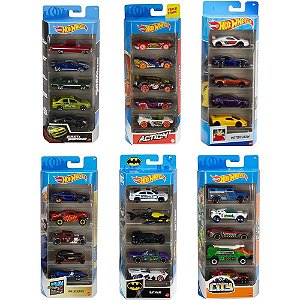 Hot Wheels DIE-CAST PACK com 5 Carrinhos