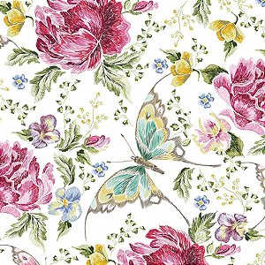 Guardanapo para Decoupage Rosa Purpura 33X33CM PCT com 20