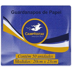 Guardanapo de Papel Azul Escuro 19,5X22,5CM 50F