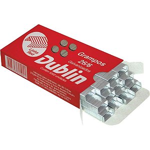 Grampo para Grampeador 26/6 Galvanizado Dublin - Pacote com 5000 Unidades