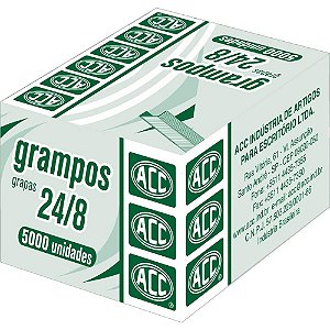 Grampo para Grampeador 24/8 Galvanizados 5000 Grampos