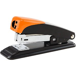 Grampeador Metálico GE-1035 Preto e Laranja - para ATÉ 20 Folhas