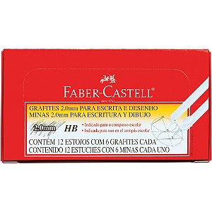 Grafite 2.0MM HB - Tubo com Dosador FLIP-TOP, Caixa com 12 Tubos (6 Grafites Cada)