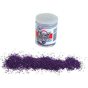 Glíter PVC Roxo Potes 3G  Pacote com 12