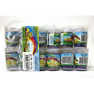 Glíter PVC Roxo Potes 3G – Pacote com 12 Unidades